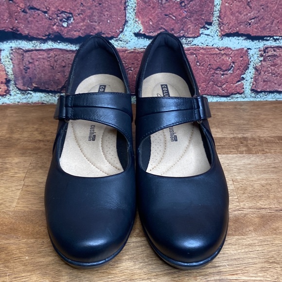 Clarks Womens Black Leather Emslie Lulin Mary Jane Slip On Comfort Shoe Size 7.5 - Picture 6 of 16